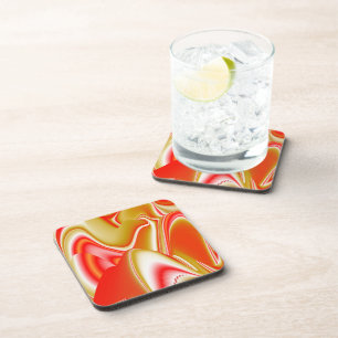 Love and Gold Abstract 3D Rainbowart Coaster