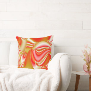 Love and Gold Abstract 3D Rainbowart Cushion