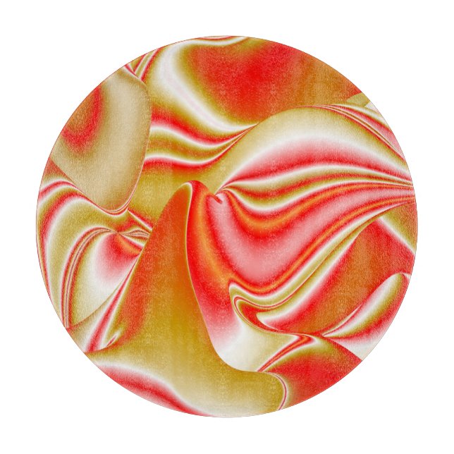 Love and Gold Abstract 3D Rainbowart Cutting Board (Front)