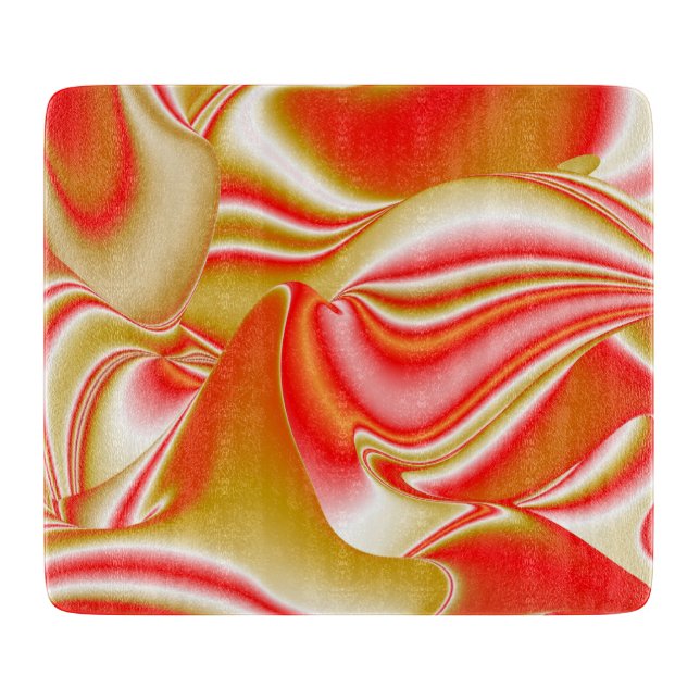 Love and Gold Abstract 3D Rainbowart Cutting Board (Front)