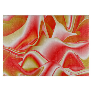 Love and Gold Abstract 3D Rainbowart Cutting Board