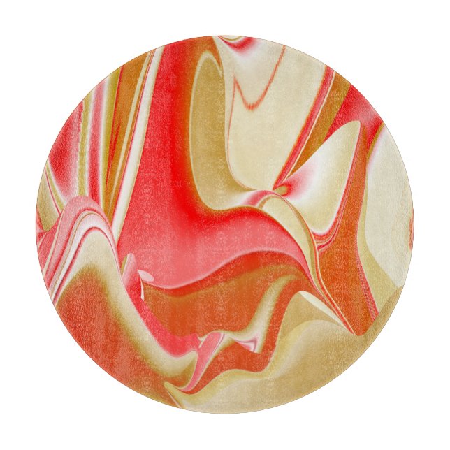 Love and Gold Abstract 3D Rainbowart Cutting Board (Front)