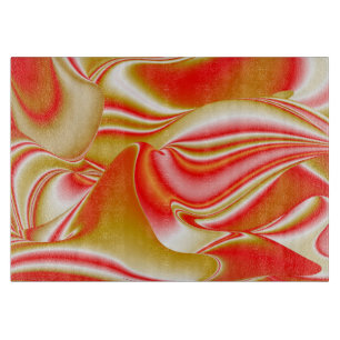 Love and Gold Abstract 3D Rainbowart Cutting Board
