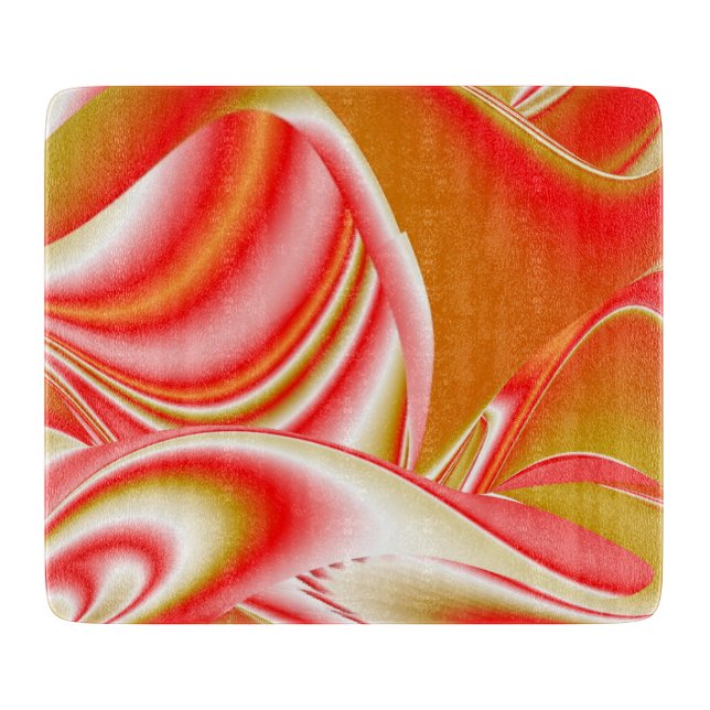 Love and Gold Abstract 3D Rainbowart Cutting Board (Front)