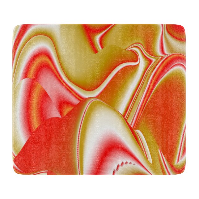 Love and Gold Abstract 3D Rainbowart Cutting Board (Front)