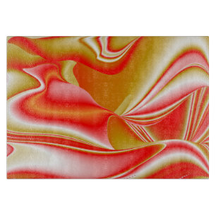 Love and Gold Abstract 3D Rainbowart Cutting Board
