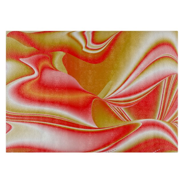 Love and Gold Abstract 3D Rainbowart Cutting Board (Front)
