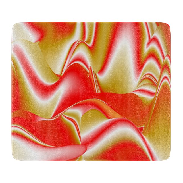 Love and Gold Abstract 3D Rainbowart Cutting Board (Front)