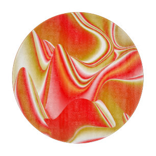 Love and Gold Abstract 3D Rainbowart Cutting Board