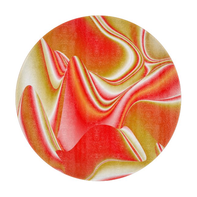 Love and Gold Abstract 3D Rainbowart Cutting Board (Front)