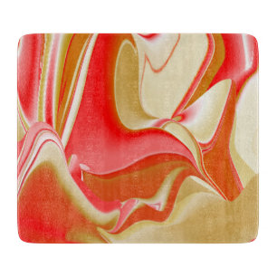 Love and Gold Abstract 3D Rainbowart Cutting Board