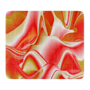 Love and Gold Abstract 3D Rainbowart Cutting Board