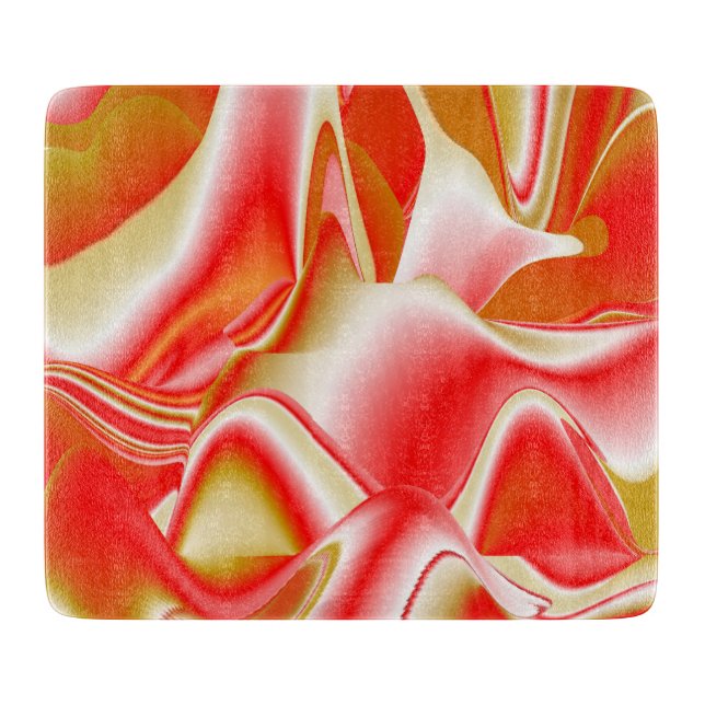 Love and Gold Abstract 3D Rainbowart Cutting Board (Front)