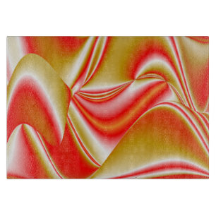 Love and Gold Abstract 3D Rainbowart Cutting Board