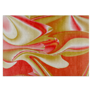 Love and Gold Abstract 3D Rainbowart Cutting Board