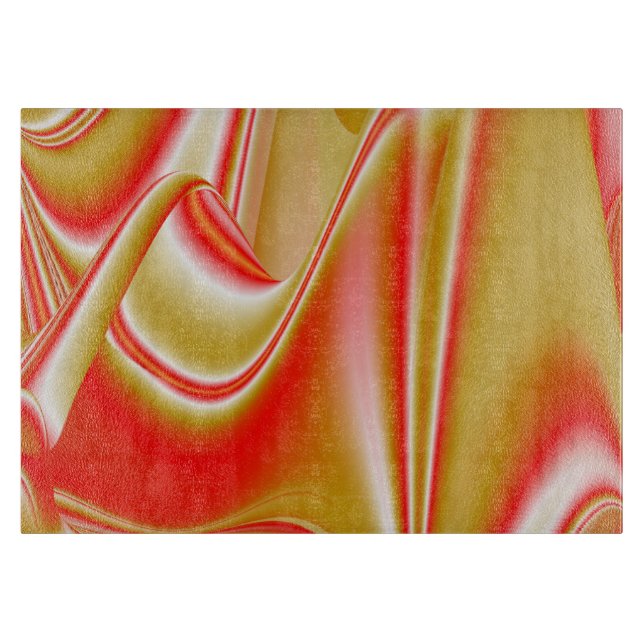 Love and Gold Abstract 3D Rainbowart Cutting Board (Front)