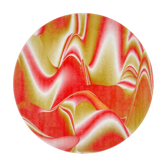 Love and Gold Abstract 3D Rainbowart Cutting Board (Front)