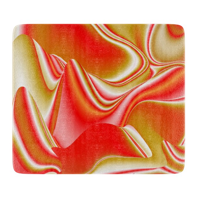 Love and Gold Abstract 3D Rainbowart Cutting Board (Front)