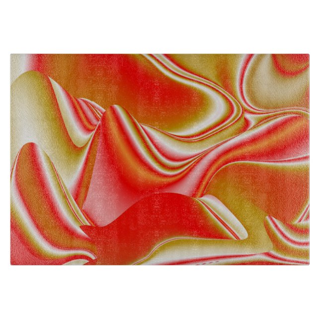 Love and Gold Abstract 3D Rainbowart Cutting Board (Front)