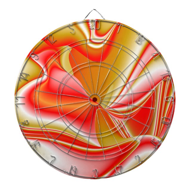 Love and Gold Abstract 3D Rainbowart Dartboard (Front)