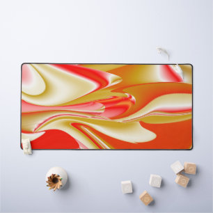 Love and Gold Abstract 3D Rainbowart Desk Mat