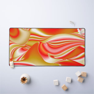 Love and Gold Abstract 3D Rainbowart Desk Mat