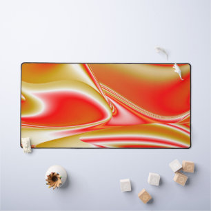 Love and Gold Abstract 3D Rainbowart Desk Mat