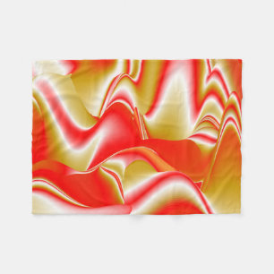 Love and Gold Abstract 3D Rainbowart Fleece Blanket