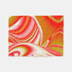 Love and Gold Abstract 3D Rainbowart Fleece Blanket
