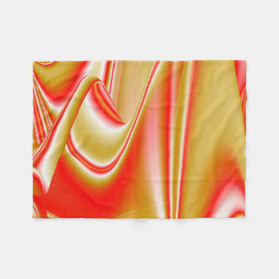Love and Gold Abstract 3D Rainbowart Fleece Blanket