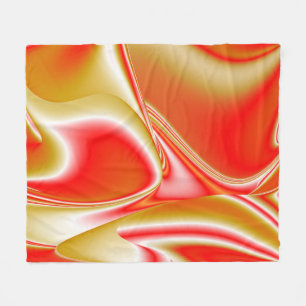 Love and Gold Abstract 3D Rainbowart Fleece Blanket