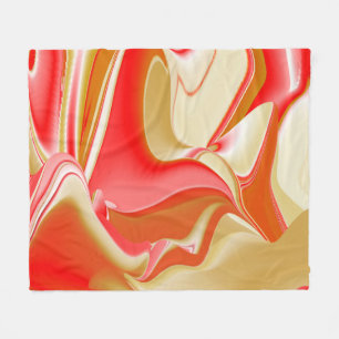 Love and Gold Abstract 3D Rainbowart Fleece Blanket