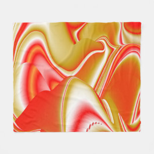 Love and Gold Abstract 3D Rainbowart Fleece Blanket