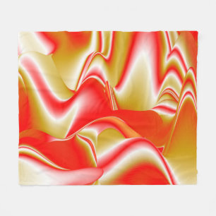 Love and Gold Abstract 3D Rainbowart Fleece Blanket