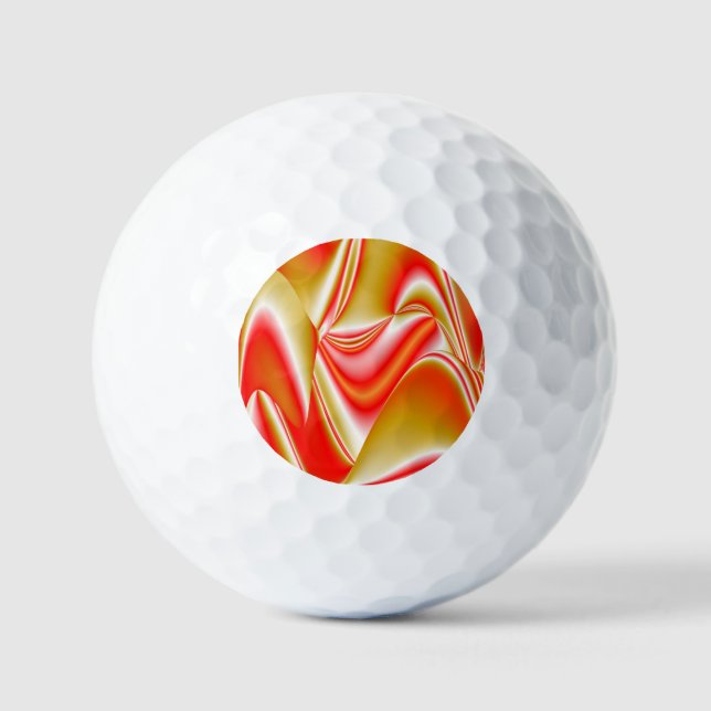 Love and Gold Abstract 3D Rainbowart Golf Balls (Front)