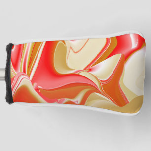 Love and Gold Abstract 3D Rainbowart Golf Head Cover