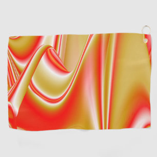 Love and Gold Abstract 3D Rainbowart Golf Towel