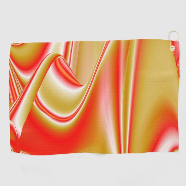 Love and Gold Abstract 3D Rainbowart Golf Towel (Horizontal)