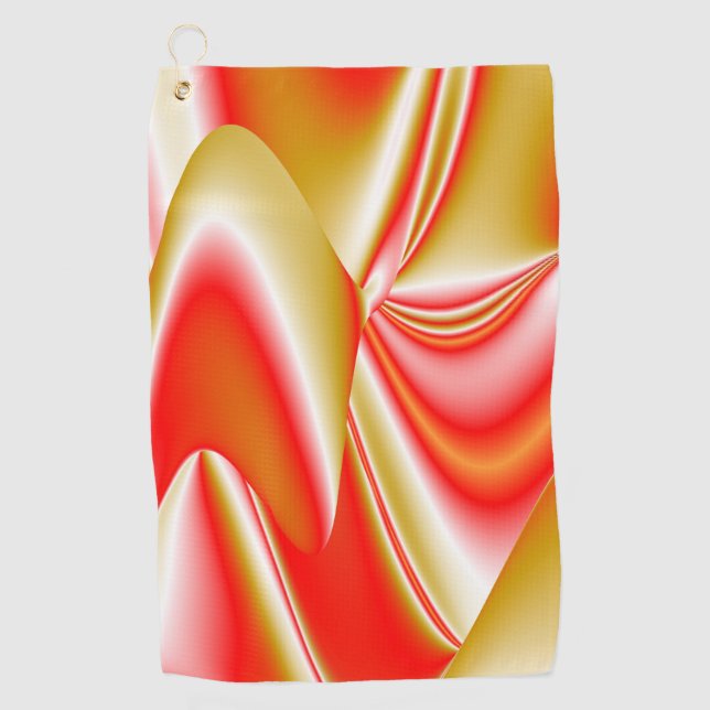 Love and Gold Abstract 3D Rainbowart Golf Towel (Front)