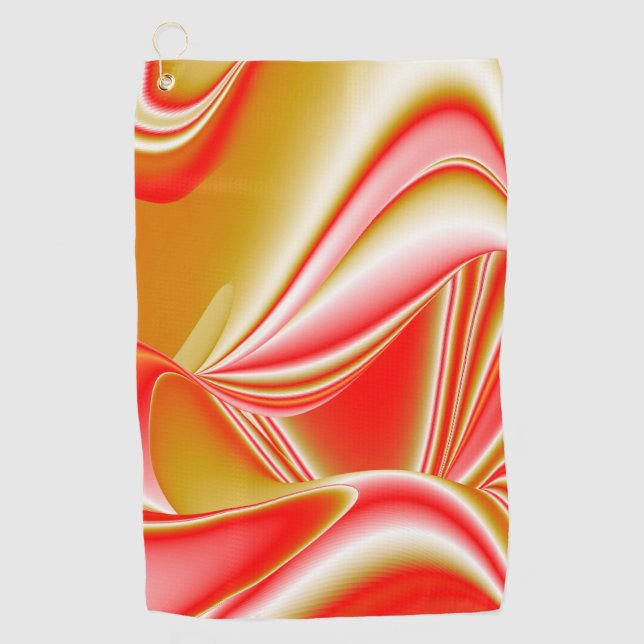 Love and Gold Abstract 3D Rainbowart Golf Towel (Front)