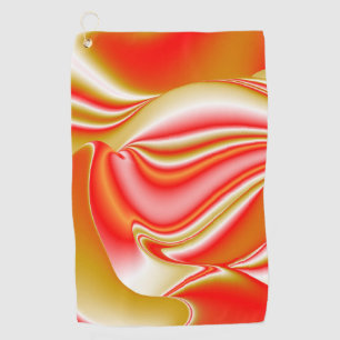 Love and Gold Abstract 3D Rainbowart Golf Towel