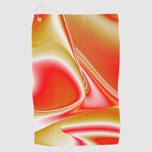 Love and Gold Abstract 3D Rainbowart Golf Towel (Front)