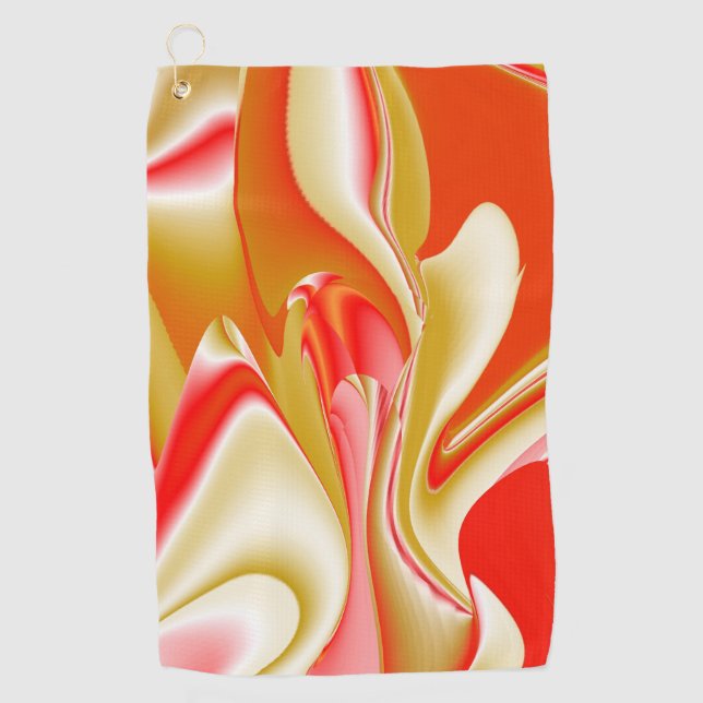 Love and Gold Abstract 3D Rainbowart Golf Towel (Front)