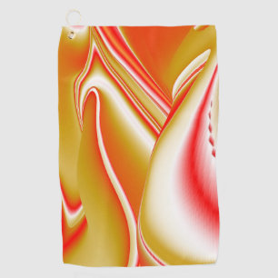 Love and Gold Abstract 3D Rainbowart Golf Towel