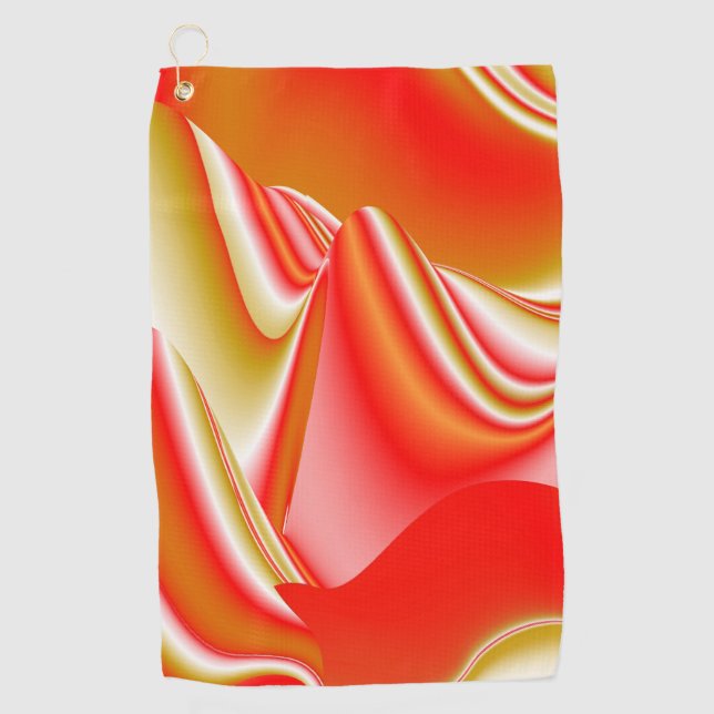 Love and Gold Abstract 3D Rainbowart Golf Towel (Front)