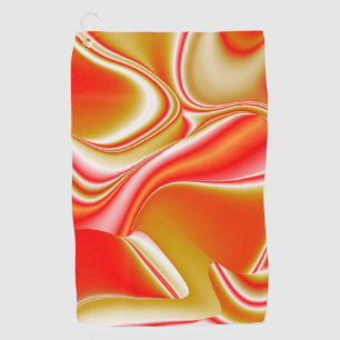 Love and Gold Abstract 3D Rainbowart Golf Towel