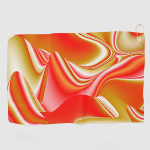 Love and Gold Abstract 3D Rainbowart Golf Towel