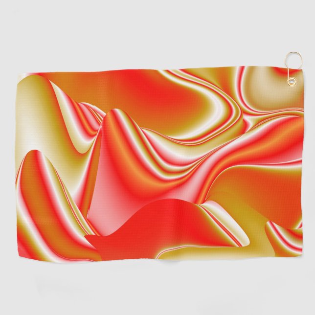 Love and Gold Abstract 3D Rainbowart Golf Towel (Horizontal)