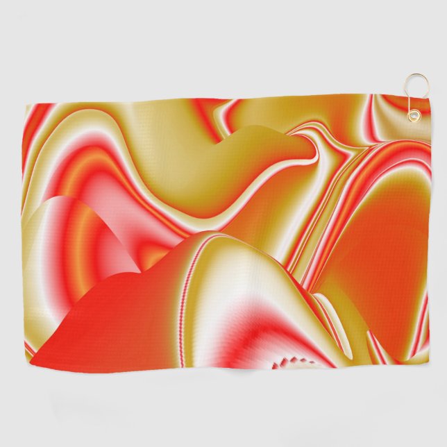 Love and Gold Abstract 3D Rainbowart Golf Towel (Horizontal)