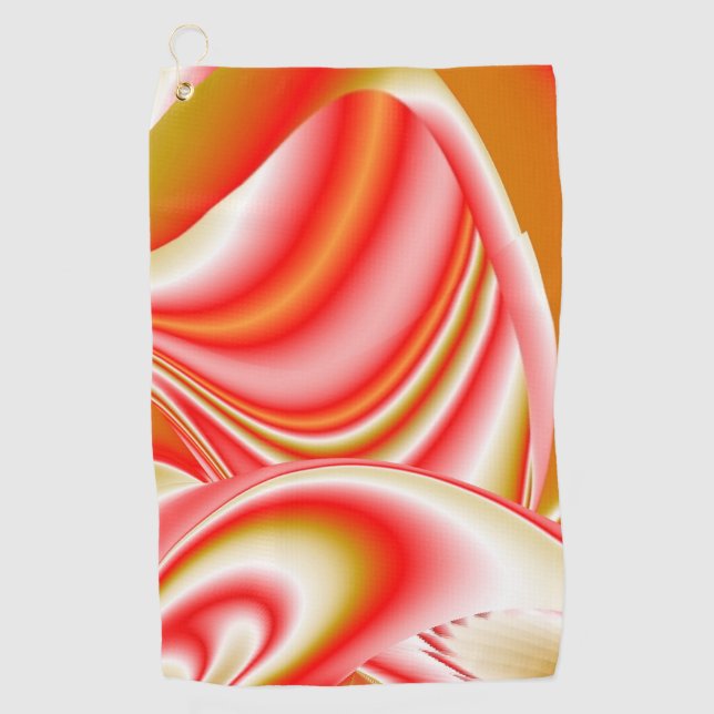Love and Gold Abstract 3D Rainbowart Golf Towel (Front)